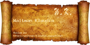 Waltman Klaudia névjegykártya