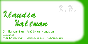 klaudia waltman business card
